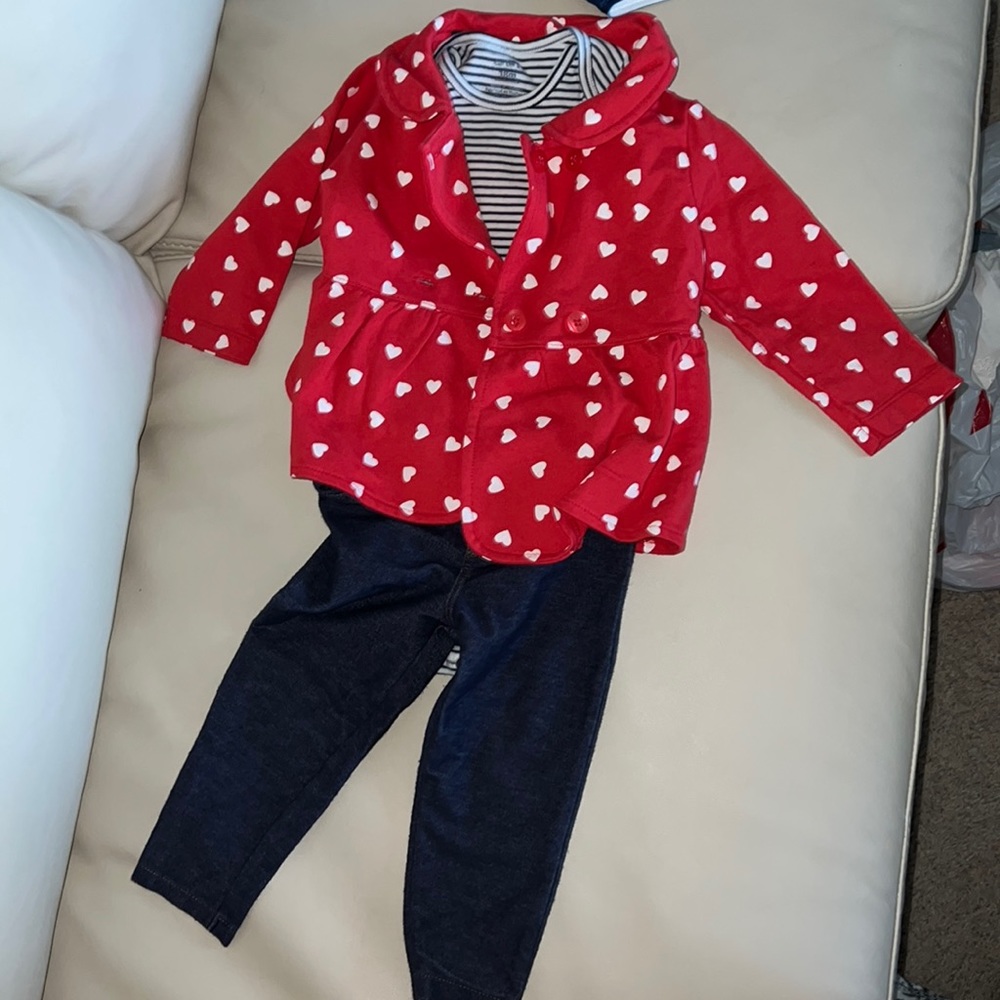 Red heart Carters outfits matching outfits 18 month and month Valentine outfit